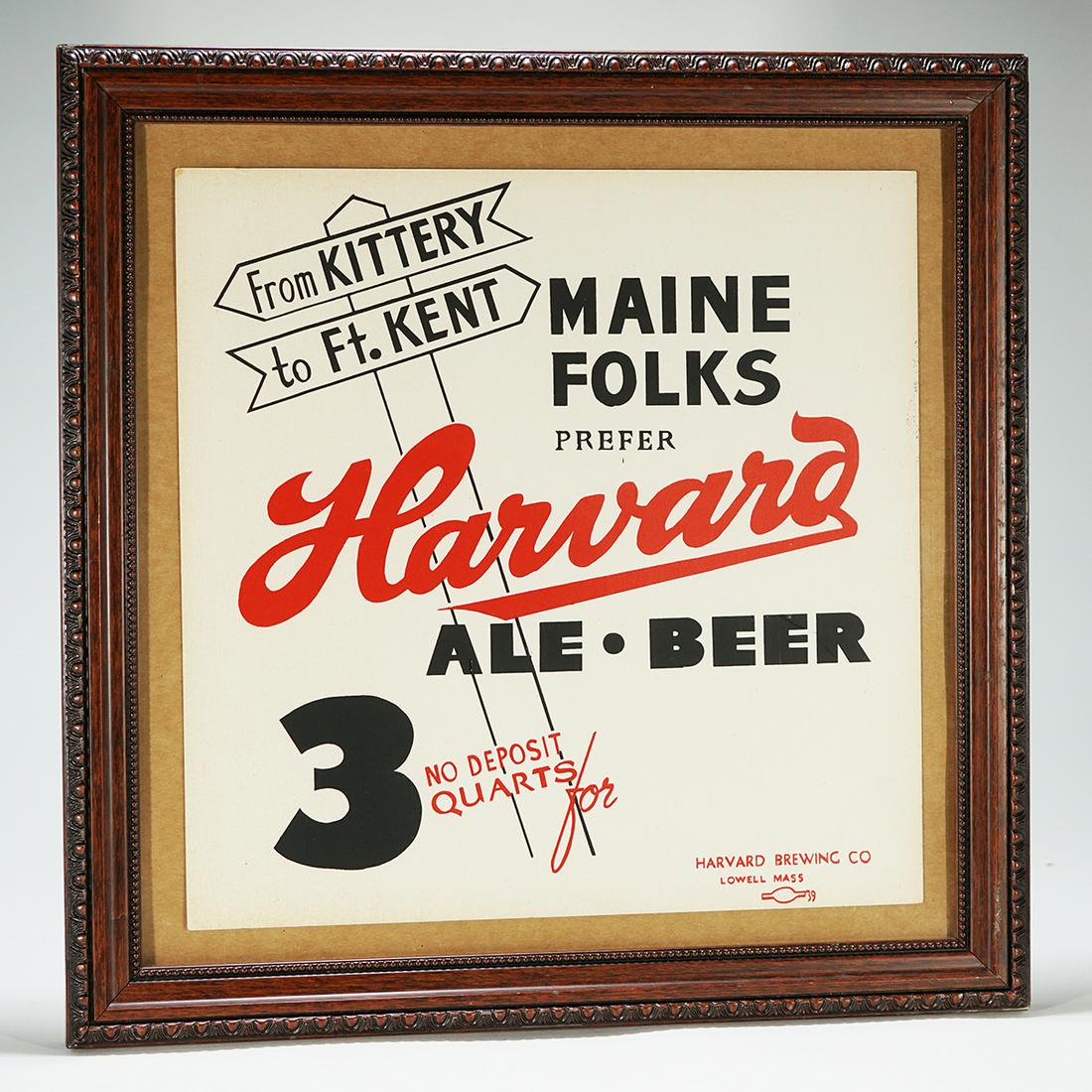 Harvard Maine Folks Ale Beer Sign (1 of 3)