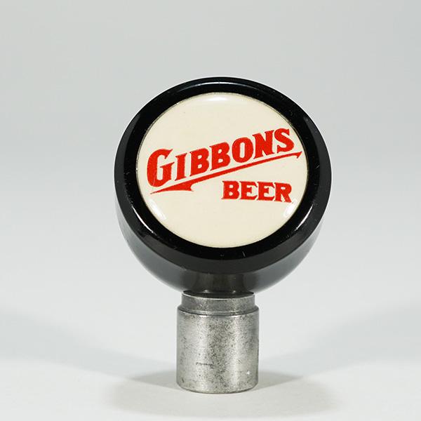 Gibbons Beer UNDERLINED Tap Knob 1422: Reference: n/a Brewery: Lion Inc. Brewers. Wilkes-Barre, Pennsylvania Manufacturer/Plant: