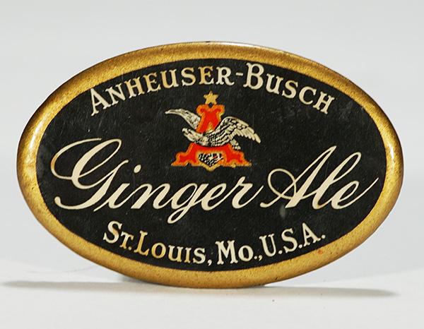 Anheuser-Busch Ginger Ale Prohibition Celluloid Pocket: Reference: n/a Brewery: Anheuser-Busch Inc. St. Louis, Missouri Manufacturer/Plant: