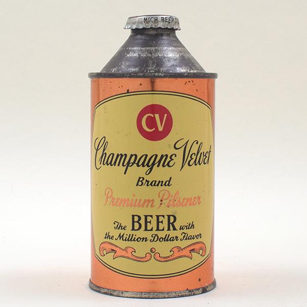 Champagne Velvet Beer Cone Top 157-9: Reference: USBC 157-9 Brewery: Terre Haute Brewing Co., Terre Haute, Indiana Manufacturer/Plant: <