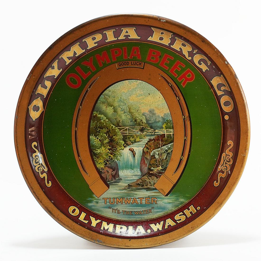 Olympia Beer Tumwater Its The Water Waterfall Scene Tray: Reference: n/a Brewery: Olympia Brewing, Olympia, Washington Manufacturer/Plant: