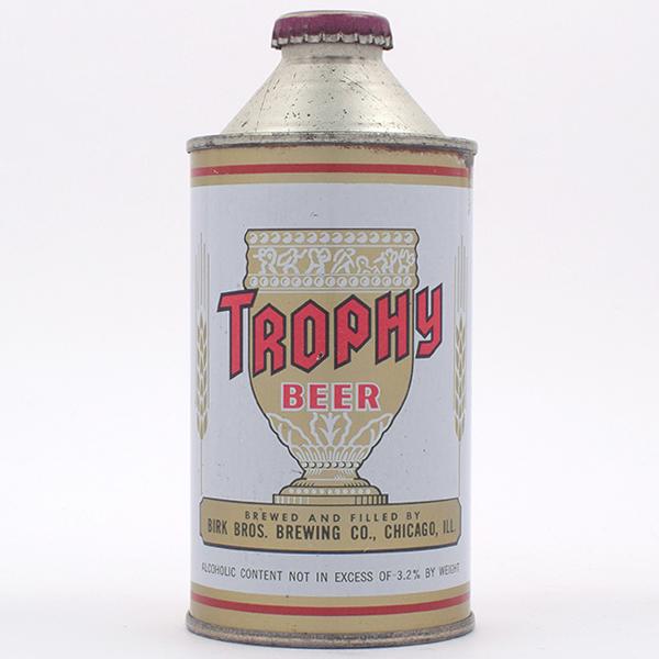 Trophy Beer Cone Top IRTP 187-9: Reference: USBC 187-9 Brewery: Birk Bros. Brewing Co., Chicago, Illinois Manufacturer/Plant: