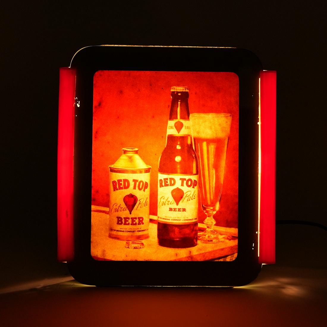 Red Top Bottle Cone Top Pilsner Glass Illuminated Sign (1 of 6)