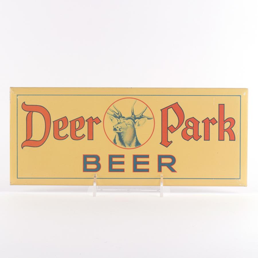 Deer Park Beer 1930s Tinovercardboard Sign Auction