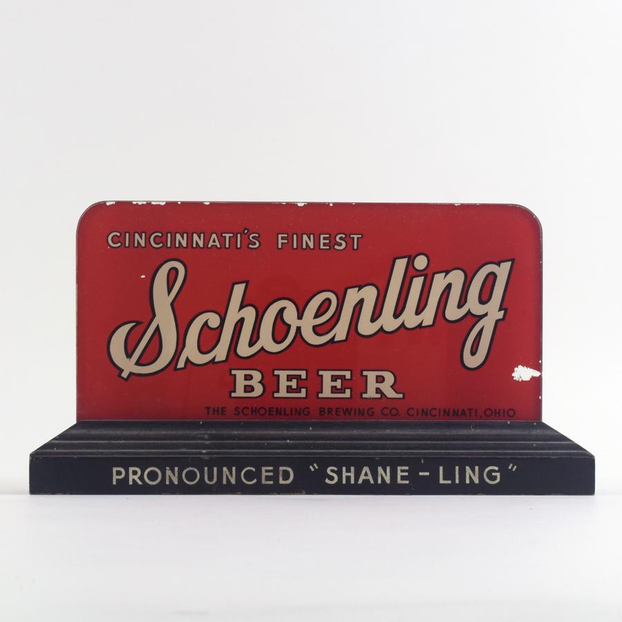 Schoenling Beer 1930s Point Of Sale Reverse Painted Sign