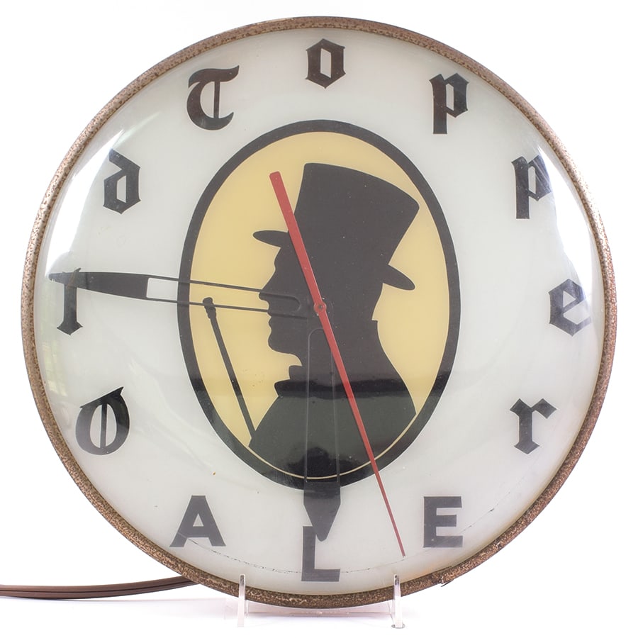 Old Topper Ale Illuminated Pam Clock Auction