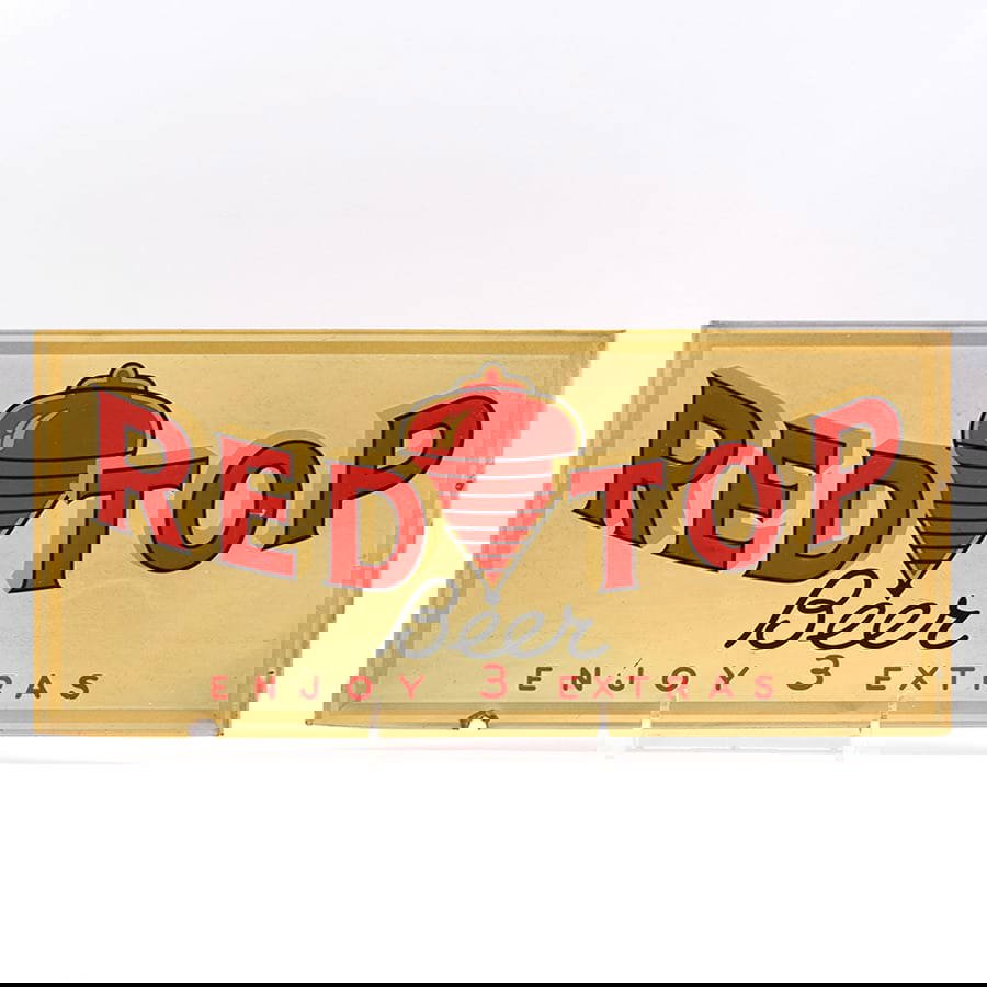 Red Top Beer 1930s Tinovercardboard Sign Auction