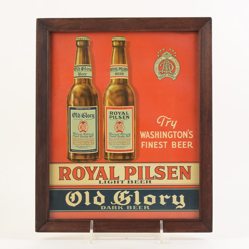 Abner Drury Brewery 1930s Cardboard Sign (1 of 2)
