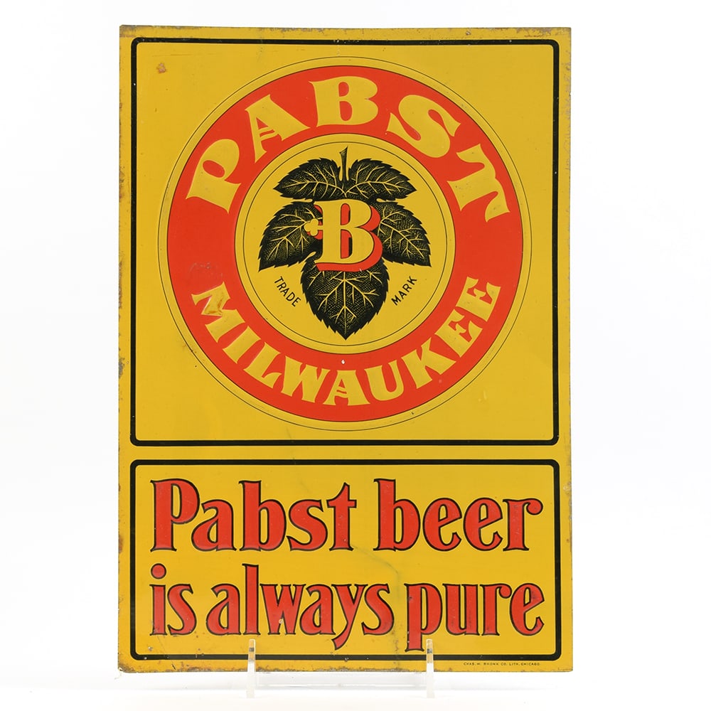 Pabst Beer Pre-Prohibition Embossed Tin Sign (1 of 2)