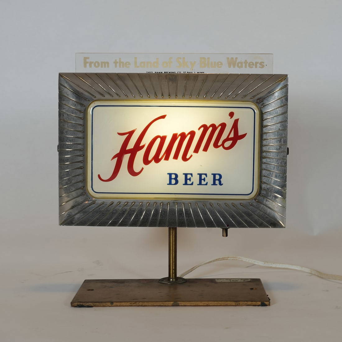 Hamms Beer Land Sky Blue Waters Rotating Illuminated Price Bros Sign
