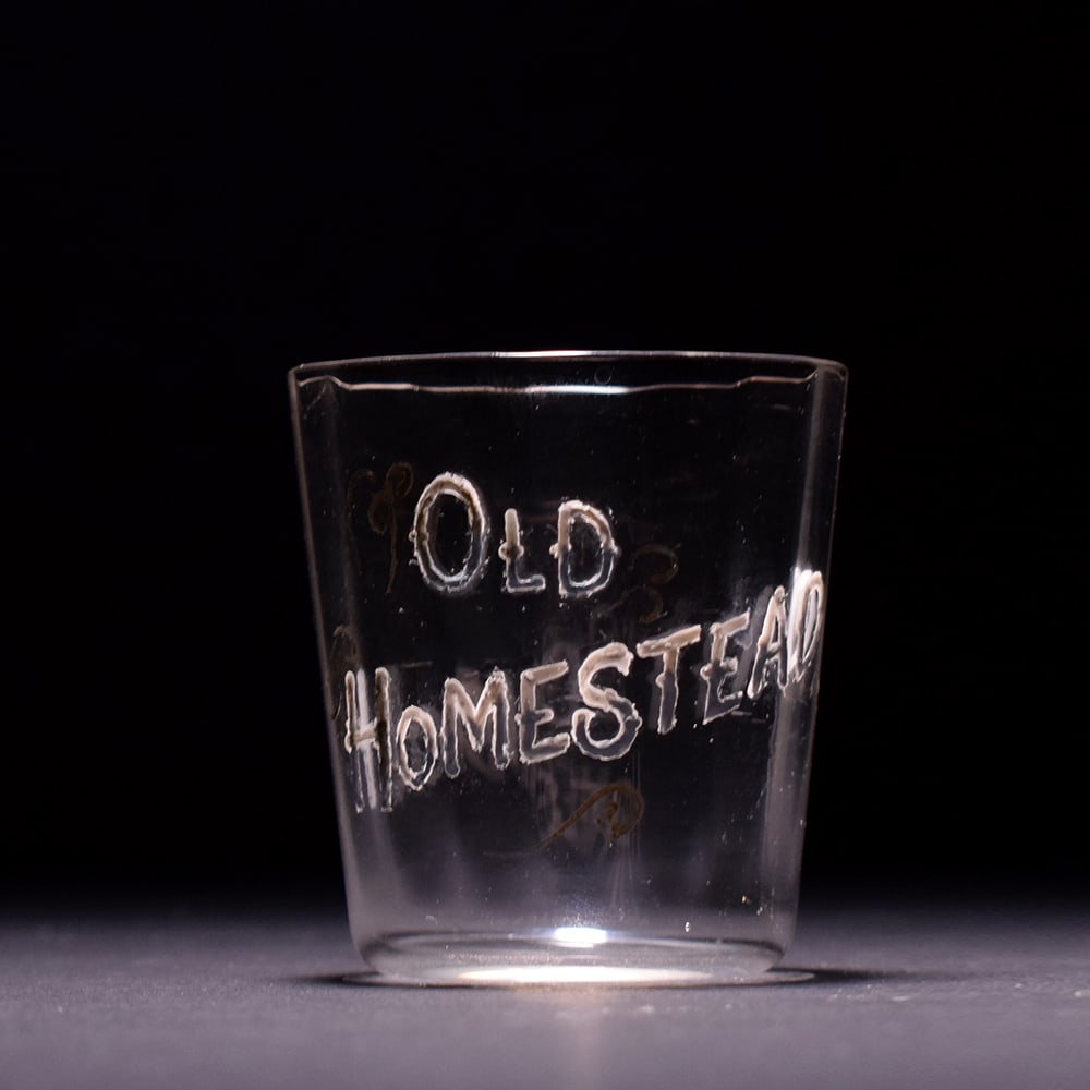 Old Homestead Pre-Prohibition Fluted Hand Painted Enamel Shot Glass (1 of 6)