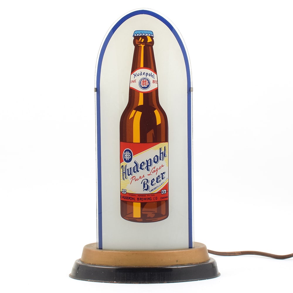 Hudepohl Beer 1930s Cathedral Lamp SPECTACULAR (1 of 5)