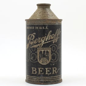 Berghoff Beer Olive Drab Cone Top CENTERED CAP-SEALED 151-23