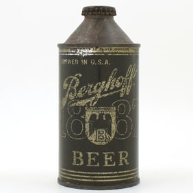 Berghoff Beer Olive Drab Cone Top LEFT CAP-SEALED 151-23