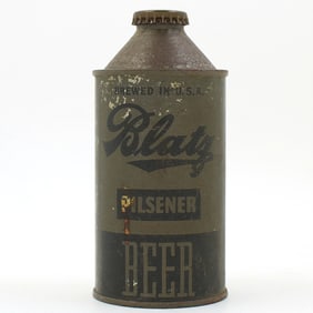 Blatz Beer Olive Drab Cone Top TOUGHER HIGH PROFILE 153-24