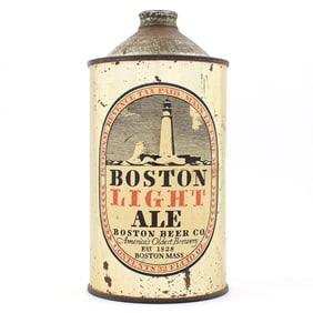 Boston Light Ale Quart Cone Top 32 FLUID OZ RARE CLEAN 203-16