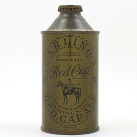 Carlings Red Cap Ale Olive Drab Cone Top WITHDRAWN FREE 156-24