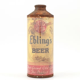 Eblings Beer Paper Label Cone Top RARE 160-26