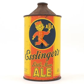 Esslingers Little Man Ale Quart Cone Top FLAT TOP ON TRAY 208-9