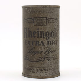 Rheingold Beer Olive Drab Flat Top WITHDRAWN FREE SCARCELY THIS CLEAN 123-37