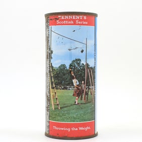 Tennents Lager Scottish Series 16 Ounce Flat Top THROWING THE WEIGHT