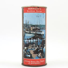 Tennents Sweet Stout Scottish Series 16 Ounce Flat Top CLYDE AT ROTHESAY SCARCE
