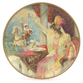 Bartholomay Rienzi Beer Pre-Prohibition Tin Charger