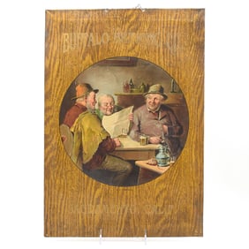 Buffalo Brewing Co Pre-Prohibition Tin Over Cardboard Sign