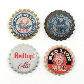 Cincinnati Brewers Unused Cork-Backed Crowns Lot of 4 Different