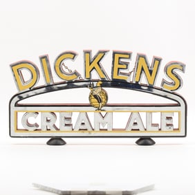 Dickens Cream Ale 1940s Wood Laminate 3-D Sign