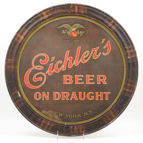 Eichlers Beer On Draught 1930s Tin Sign