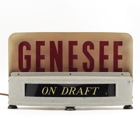 Genesee On Draft 1940s Price Bros Sign Lamp