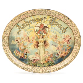 Anheuser-Busch Pre-Prohibition Cherubs Serving Tray