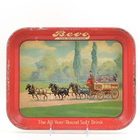 Bevo Soft Drink Prohibition Era Serving Tray Anheuser-Busch