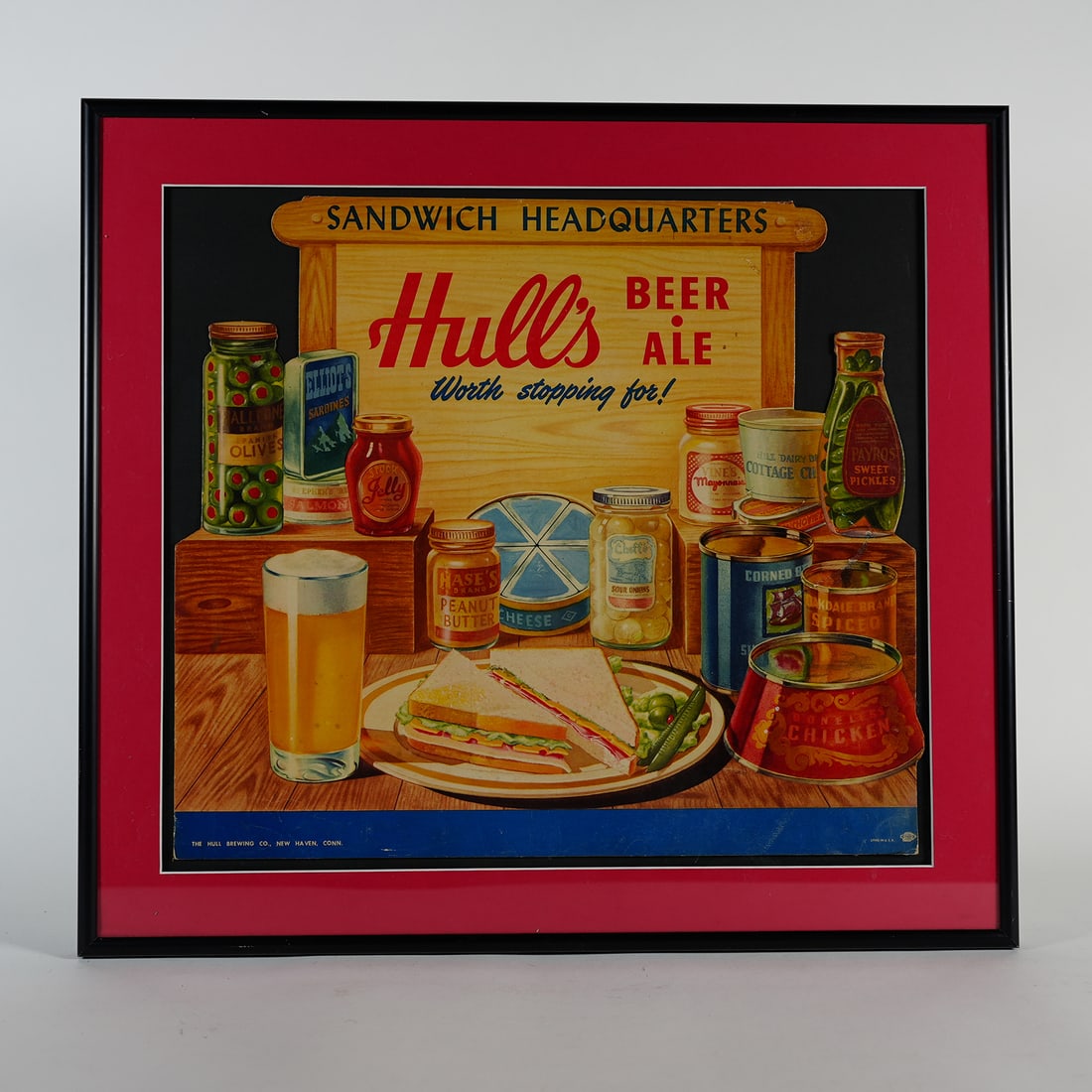 Hull Beer Ale Worth Stopping For Sandwich Headquarters Litho: Reference: n/a Brewery: Hull Brewing Co., New Haven, Connecticut Manufacturer/Plant: