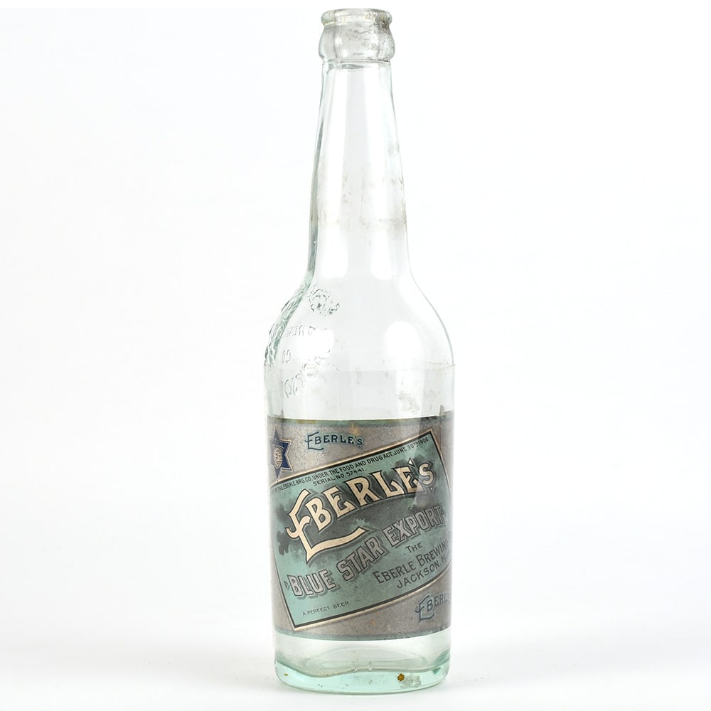 Eberle's Blue Star Export Embossed Pre-Prohibition Bottle: Reference: n/a Brewery: Eberle Brewing Co., Jackson, Michigan Manufacturer/Plant: