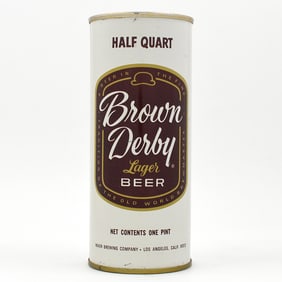Brown Derby Beer 16 Ounce Fan Tab 142-10