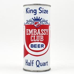Embassy Club Beer 16 Ounce Flat Top MINTY SCARCE 229-1