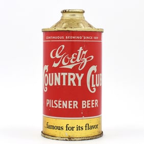 Goetz Country Club Beer Cone Top 5-6 PERCENT CLEAN 165-12