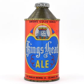 Kings Head Ale Cone Top GRAPHIC CLEAN RARE 171-19