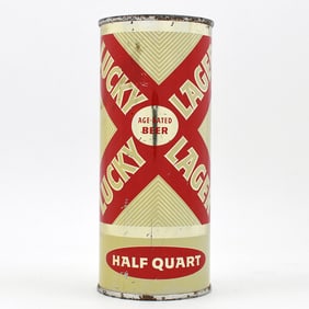 Lucky Lager Beer 16 Ounce Bank Lid Flat Top SAN FRANCISCO 232-11