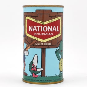 National Bohemian Beer Bank Lid Pull Tab CARTOON CAN 97-5