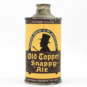 Old Topper Snappy Ale Cone Top WHITE TEXT 178-6