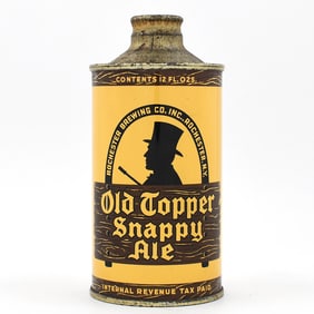 Old Topper Snappy Ale Cone Top YELLOW TEXT 178-7