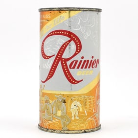 Rainier Jubilee 11 Ounce Flat Top BREWED NATURALLY Orange UNLISTED