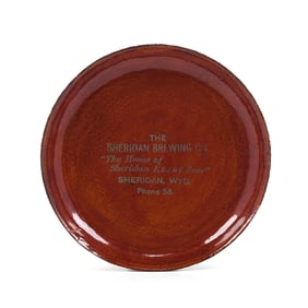Sheridan Brewing Co 1930s Pressed Board Tip Tray-Coaster