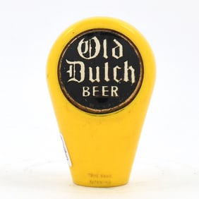 Old Dutch Beer 1940s 2-sided Yellow Plastic Tap Knob