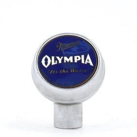 Olympia Beer 1940s Chrome 2-sided Ball Tap Knob