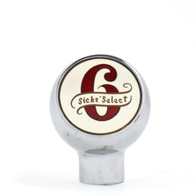 Sicks Select Beer 1940s 2-sided Chrome Ball Tap Knob NEAR MINT