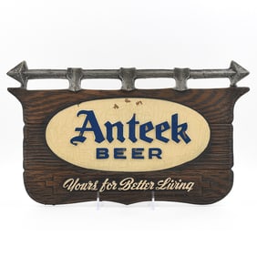 Anteek Beer 1940s Composition Sign